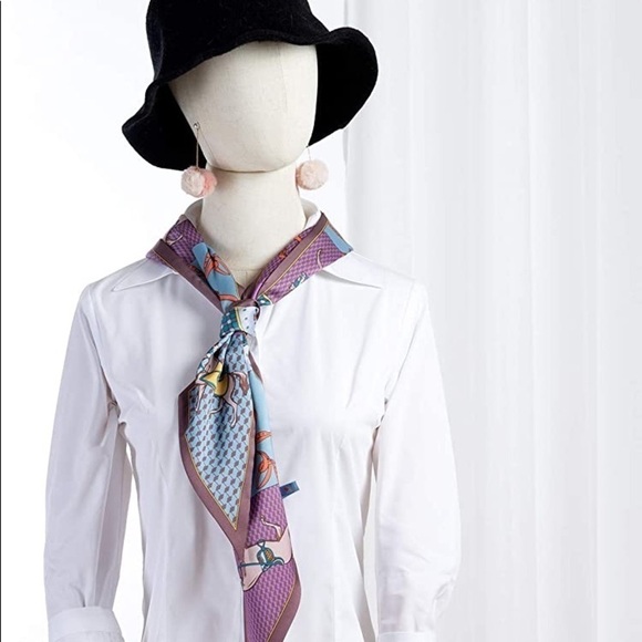 La Ceida Skinny Multicolor Multi purpose silk Scarf - Picture 7 of 11